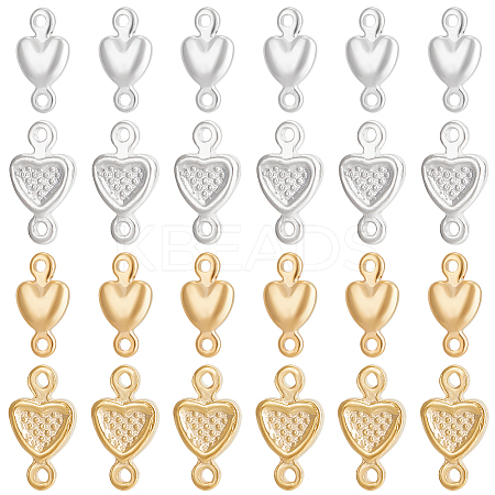 40Pcs 4 Sytles Brass Connector Charms KK-BC0012-06-1