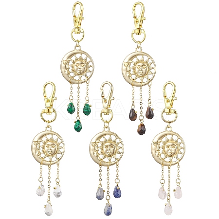 Alloy Moon & Sun Pendant Decorations HJEW-JM02002-1