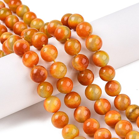 Dyed Natural White Jade Beads Strands G-T138-10mm-210-25-1