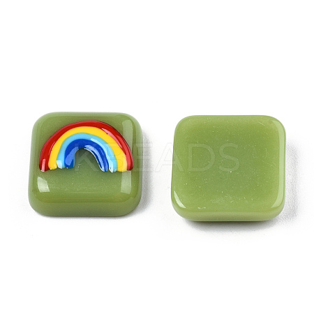 Opaque Resin Enamel Cabochons CRES-N031-033-1