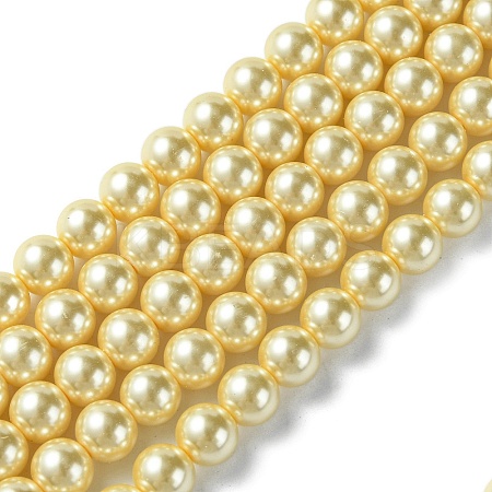 Eco-Friendly Dyed Glass Pearl Round Bead Strands X-HY-A002-8mm-RB071-1