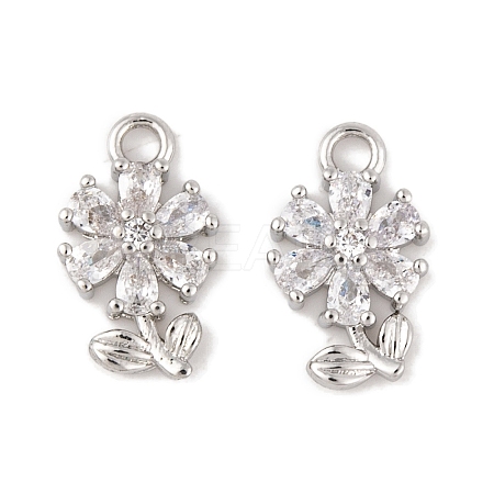 Brass Micro Pave Clear Cubic Zirconia Charms LS-KK-L212-18P-1