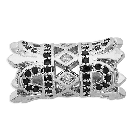 Brass Micro Pave Cubic Zirconia European Beads KK-T030-LA833-1X3-1
