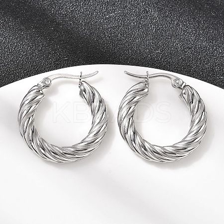 304 Stainless Steel Twist Ring Hoop Earrings EJEW-Z146-01P-04-1