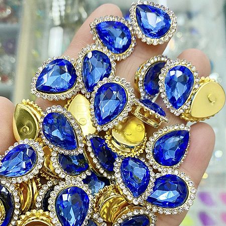 Teardrop Sew on Rhinestone FIND-WH0135-66G-1