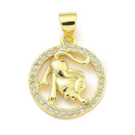 Brass Micro Pave Cubic Zirconia Pendants KK-K354-03G-06-1
