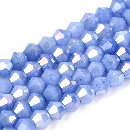 Ombre Effect Dyed Glass Beads Strands X-GLAA-T025-4mm-09I-1