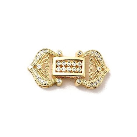 Brass Micro Pave Clear Cubic Zirconia Watch Band Clasps KK-A266-20G-1