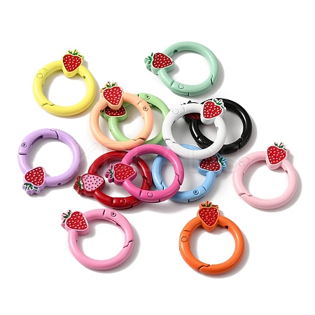 Spray Painted Alloy Spring Gate Rings PALLOY-R141-04-1